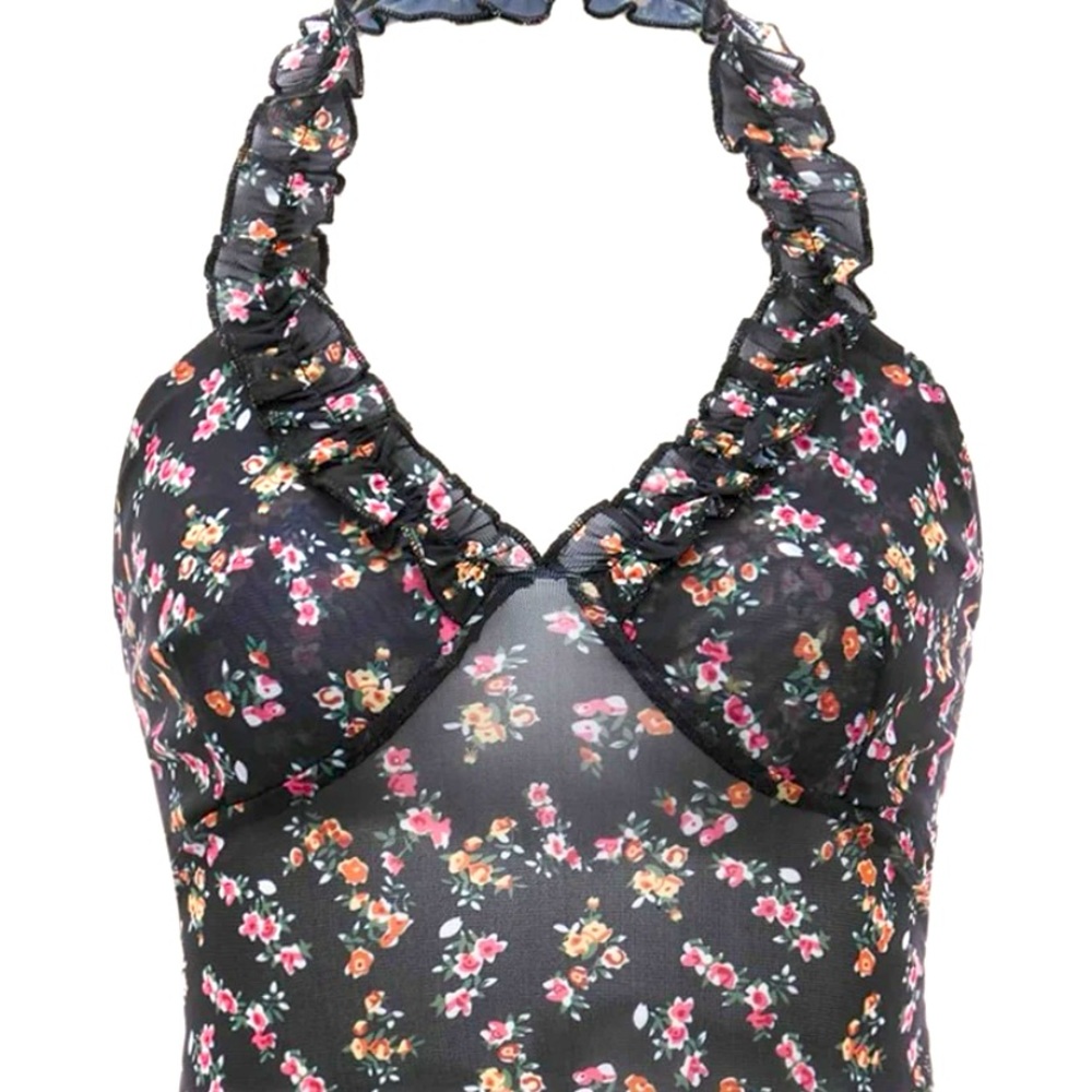Ditsy Floral Frill Halter Top